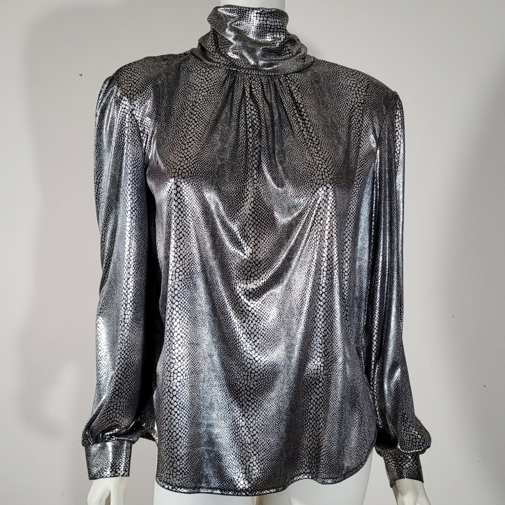 Lauren Lee party shirt! Size 14 vintage, metallic print